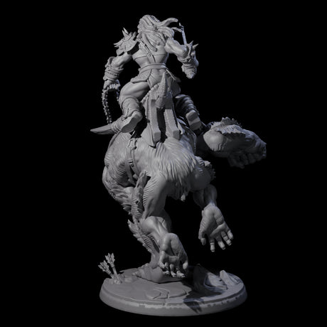 Orc Raiders Riding Barlguras Miniature for Dungeons and Dragons, Pathfinder or other TTRPGs