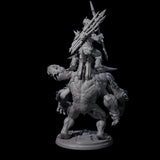 Orc Raiders Riding Barlguras Miniature for Dungeons and Dragons, Pathfinder or other TTRPGs