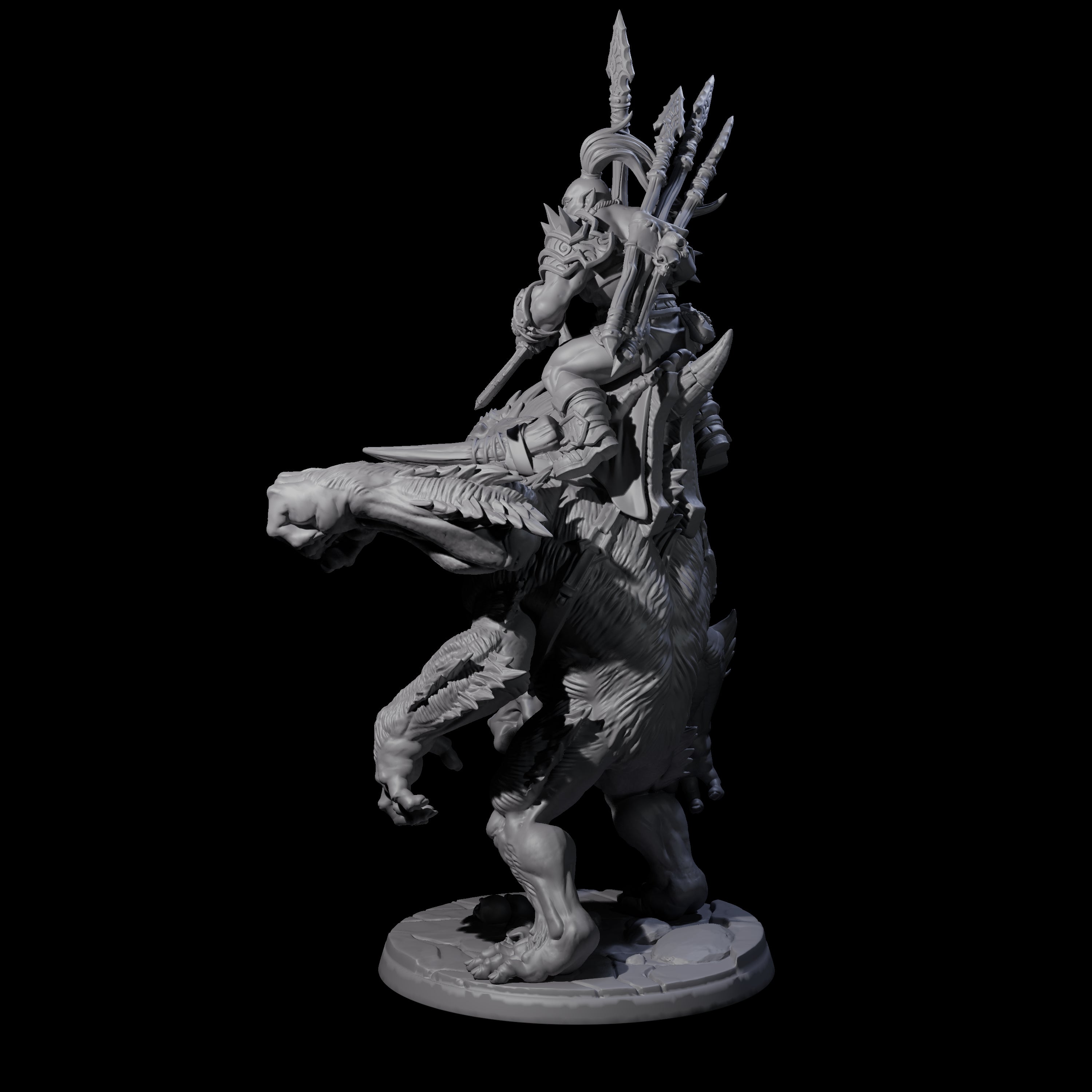 Orc Raiders Riding Barlguras Miniature for Dungeons and Dragons, Pathfinder or other TTRPGs