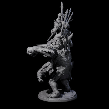 Orc Raiders Riding Barlguras Miniature for Dungeons and Dragons, Pathfinder or other TTRPGs