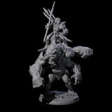 Orc Raiders Riding Barlguras Miniature for Dungeons and Dragons, Pathfinder or other TTRPGs