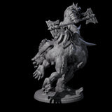 Orc Raiders Riding Barlguras Miniature for Dungeons and Dragons, Pathfinder or other TTRPGs
