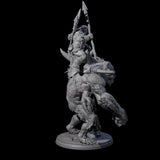 Orc Raiders Riding Barlguras Miniature for Dungeons and Dragons, Pathfinder or other TTRPGs