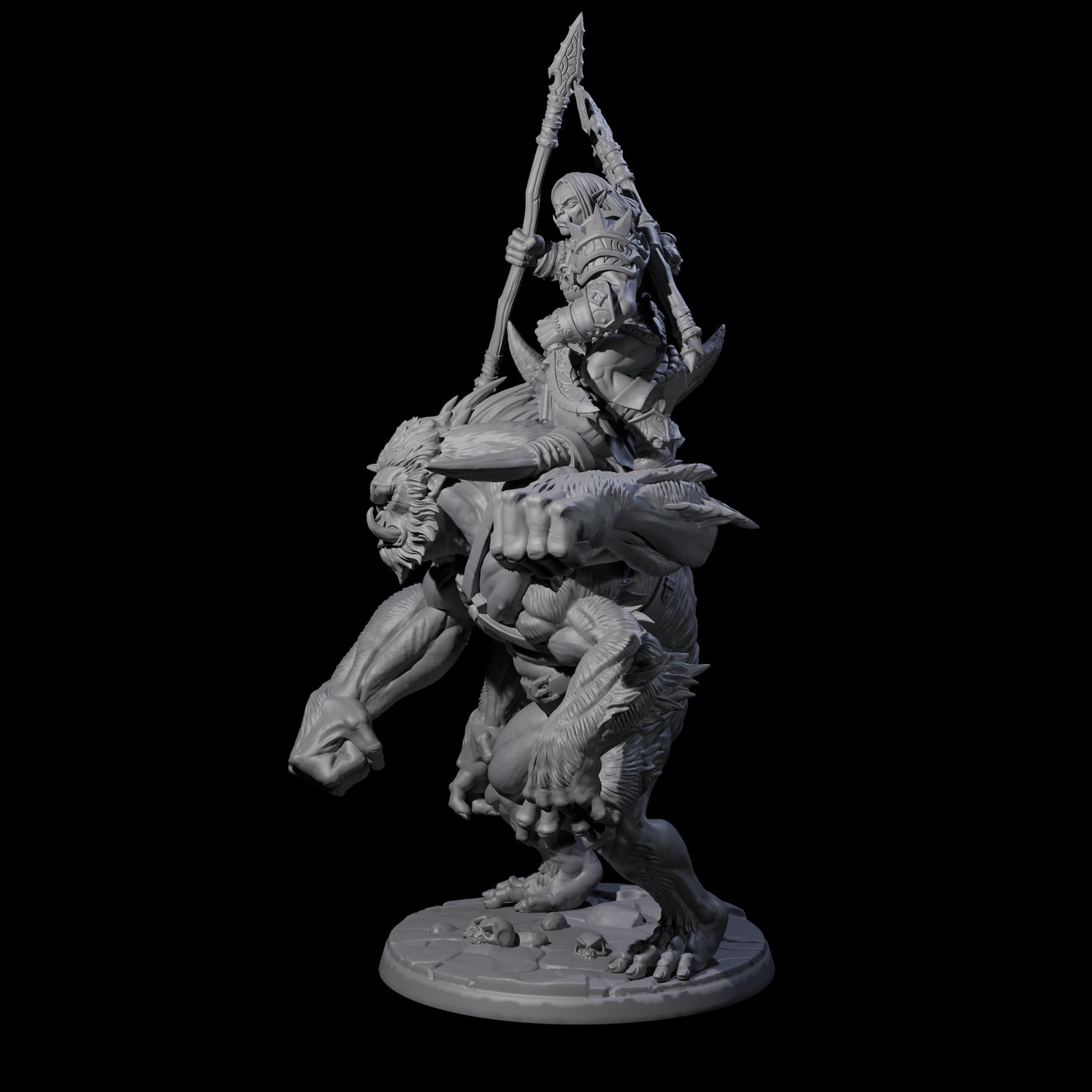 Orc Raiders Riding Barlguras Miniature for Dungeons and Dragons, Pathfinder or other TTRPGs