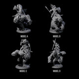 Orc Raiders Riding Barlguras Miniature for Dungeons and Dragons, Pathfinder or other TTRPGs