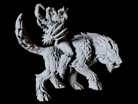 Orc Shaman on Worg Miniature for Dungeons and Dragons, Pathfinder or other TTRPGs