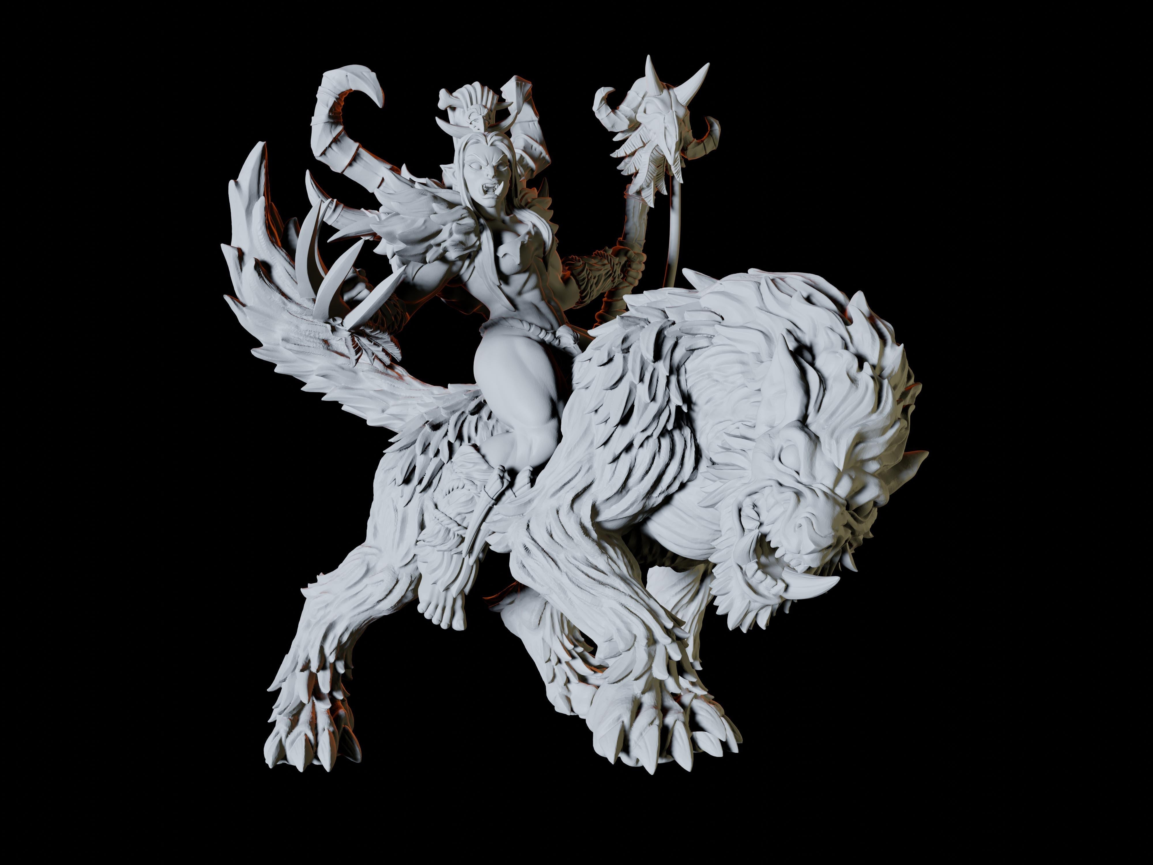 Orc Shaman on Worg Miniature for Dungeons and Dragons - Myth Forged