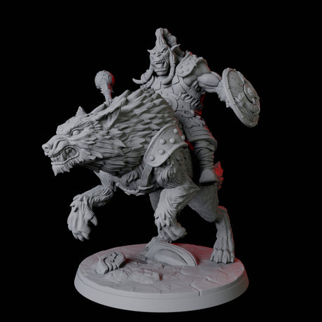 Orc and Wolf Hunting Party Miniature for Dungeons and Dragons, Pathfinder or other TTRPGs