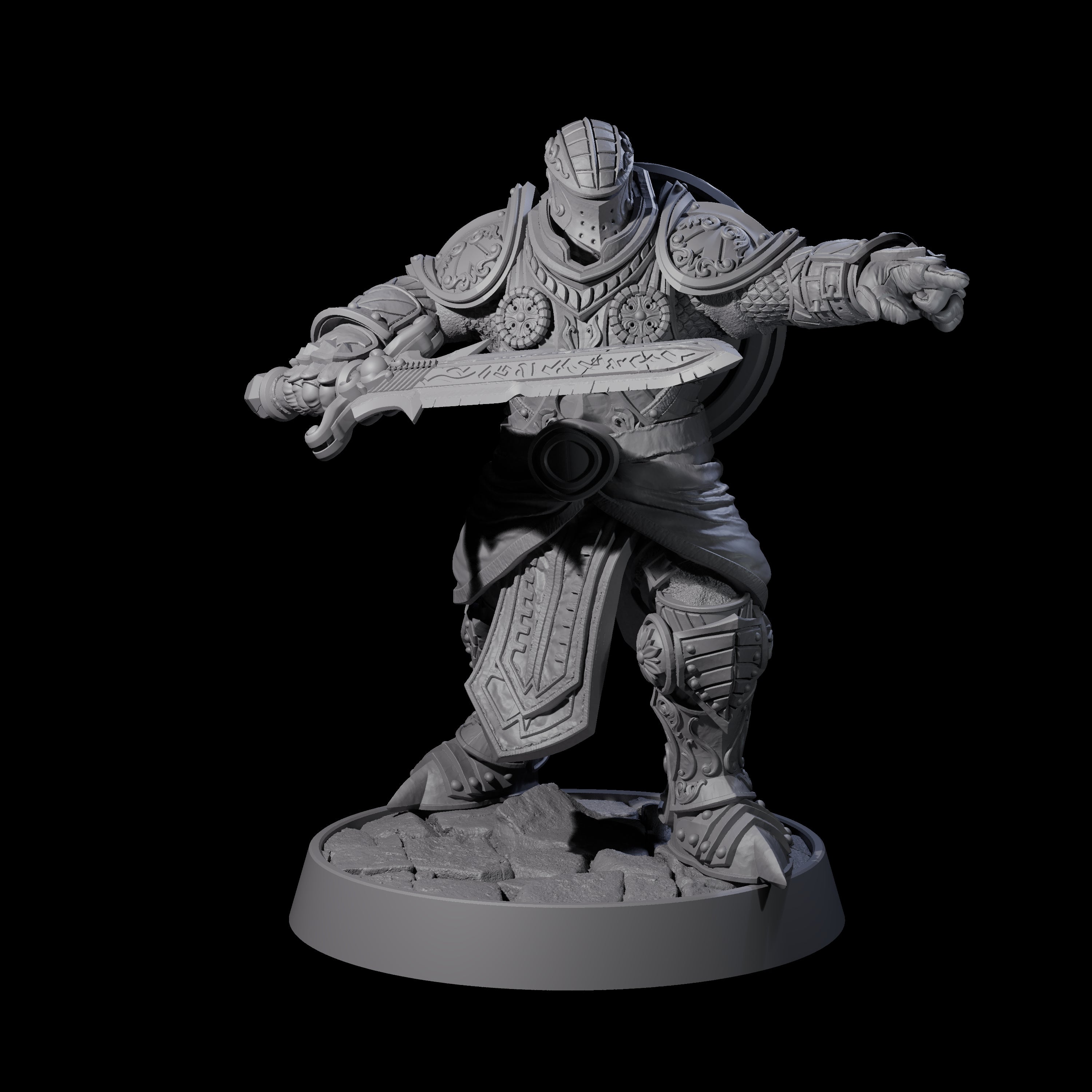 Ornate Palace Guard D Miniature for Dungeons and Dragons, Pathfinder or other TTRPGs