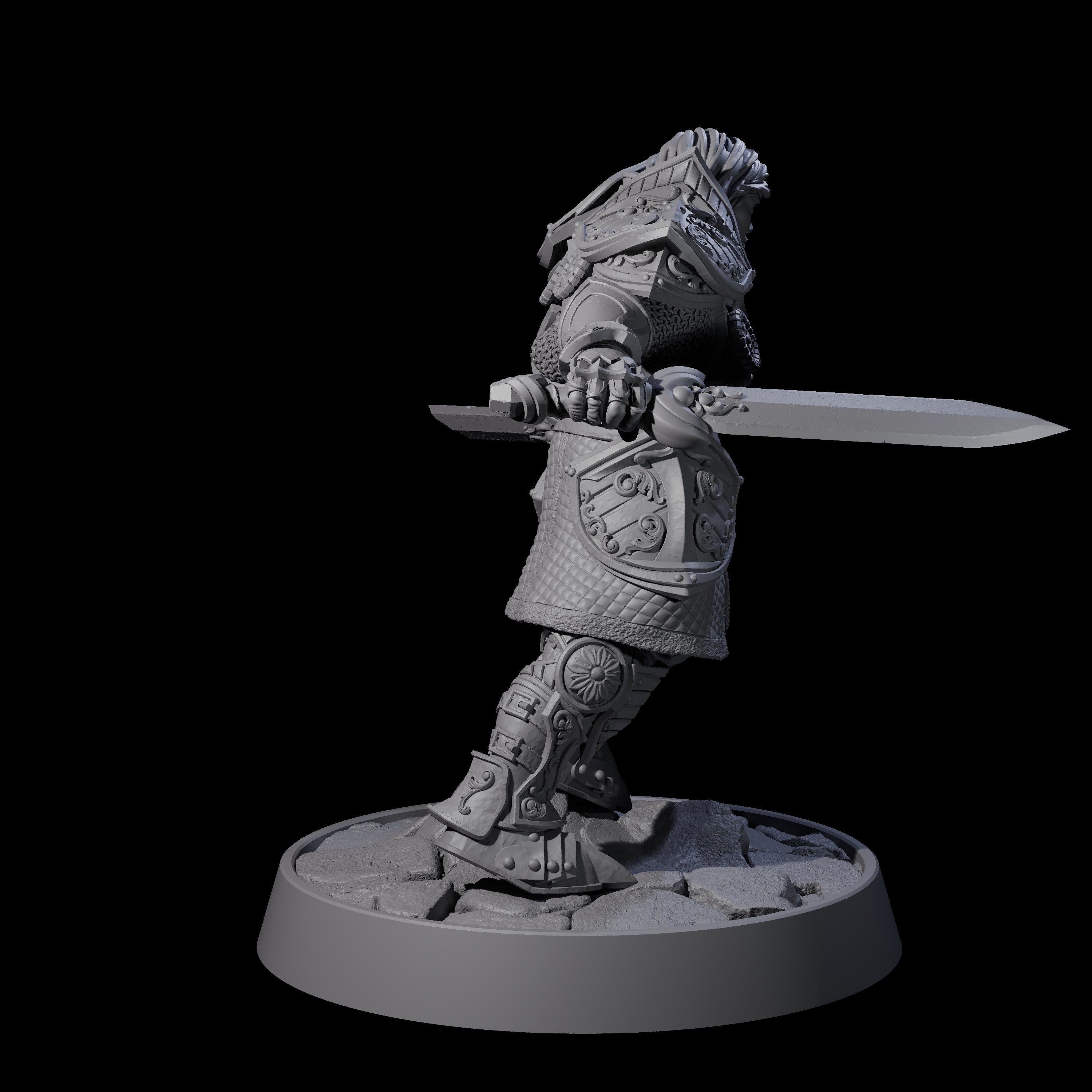 Ornate Palace Guard E Miniature for Dungeons and Dragons, Pathfinder or other TTRPGs
