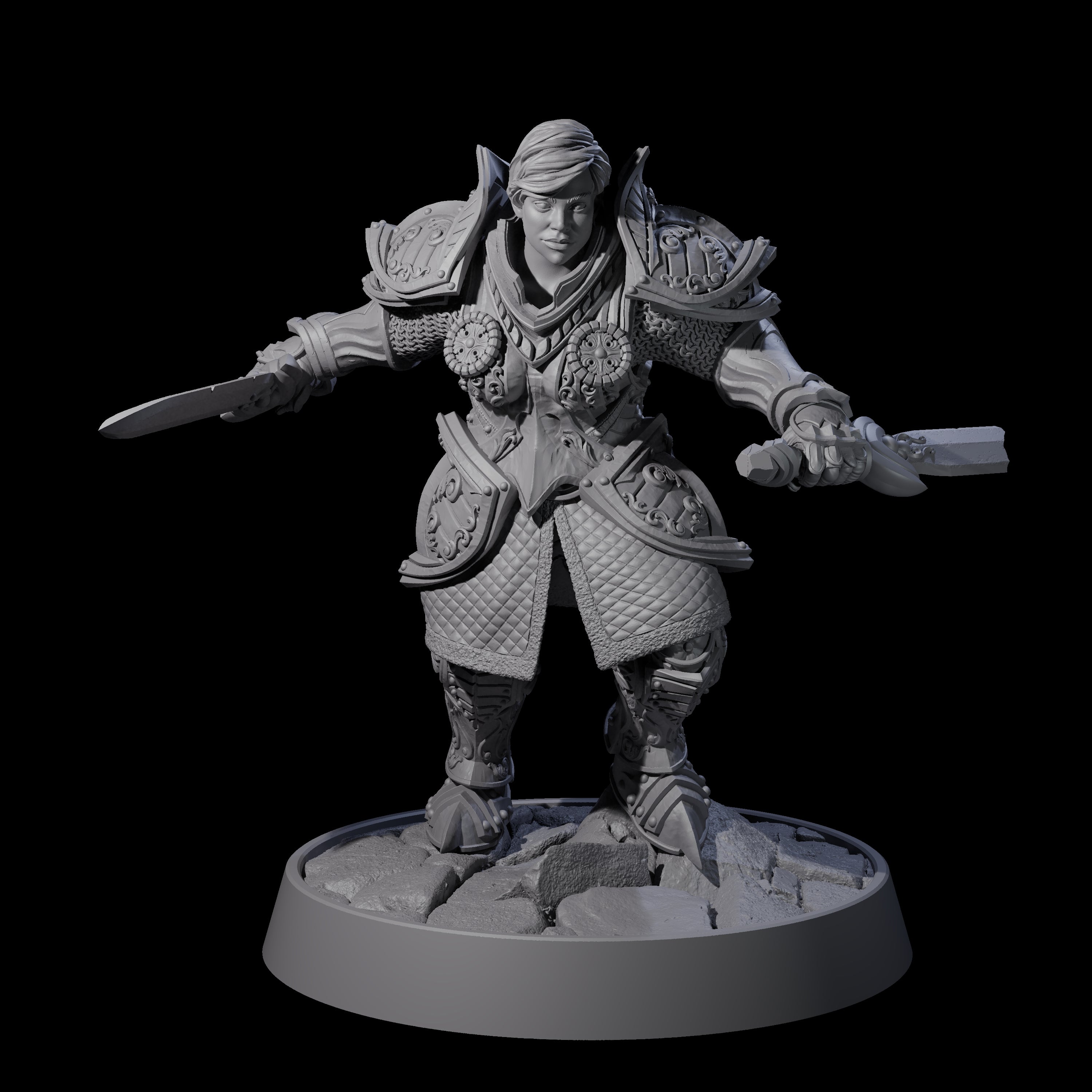 Ornate Palace Guard E Miniature for Dungeons and Dragons, Pathfinder or other TTRPGs