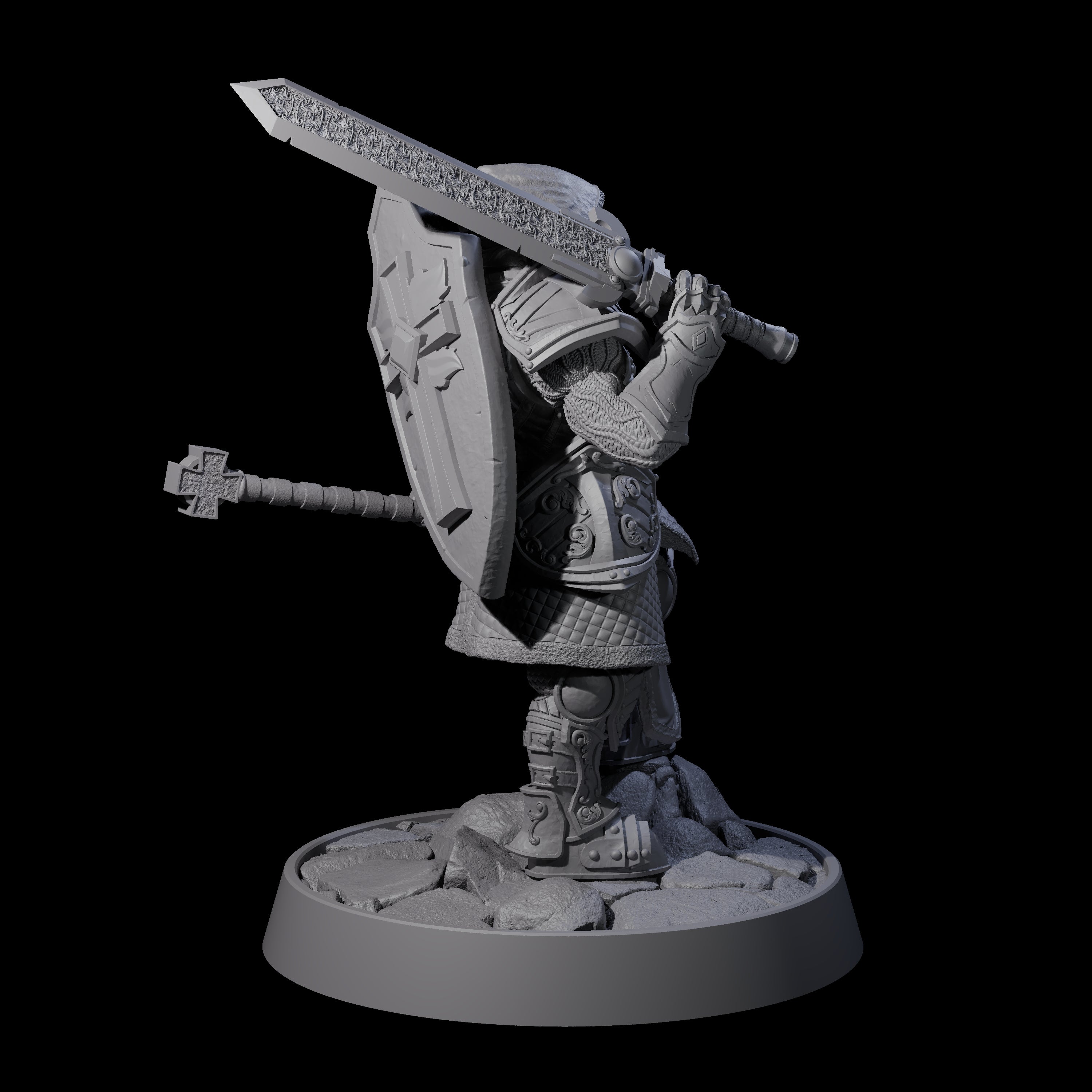 Ornate Palace Guard F Miniature for Dungeons and Dragons, Pathfinder or other TTRPGs