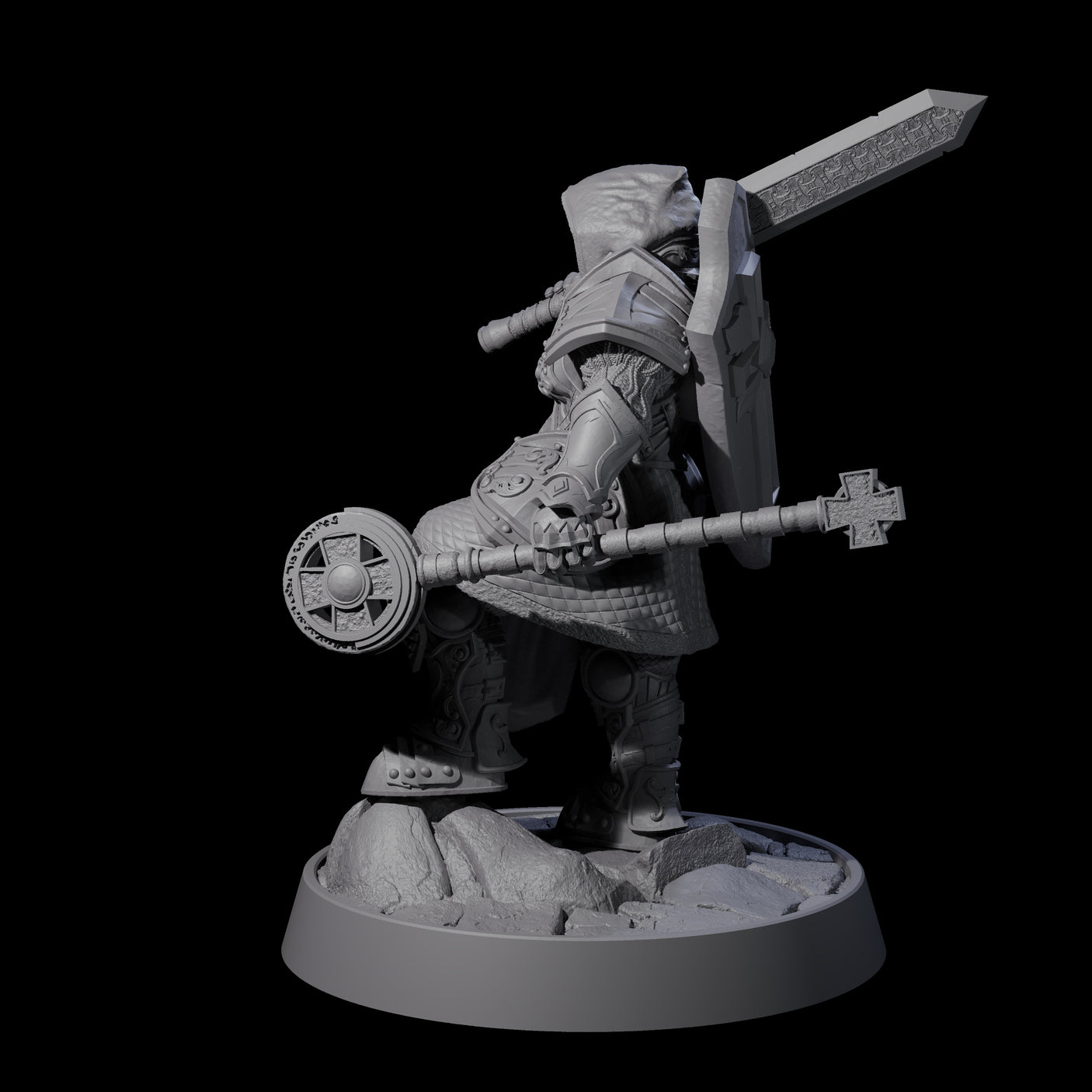 Ornate Palace Guard F Miniature for Dungeons and Dragons, Pathfinder or other TTRPGs