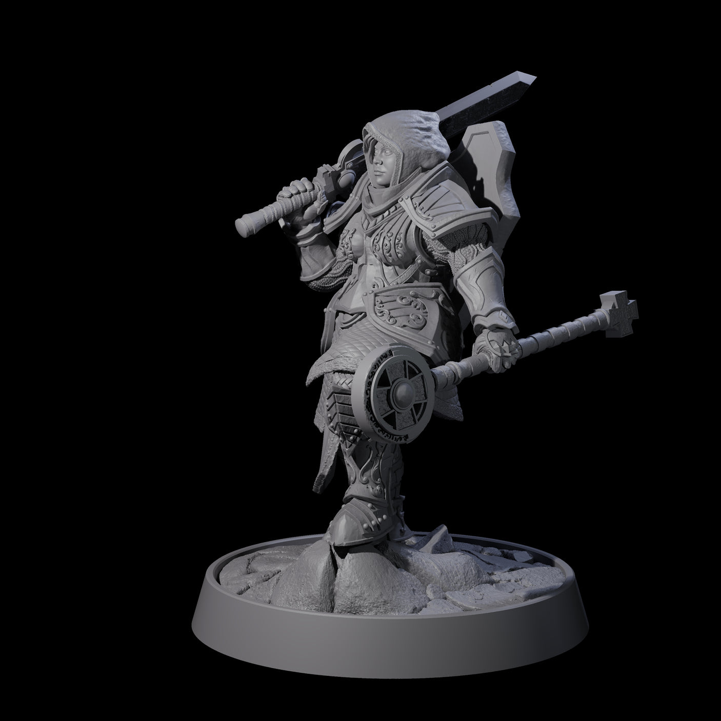Ornate Palace Guard F Miniature for Dungeons and Dragons, Pathfinder or other TTRPGs