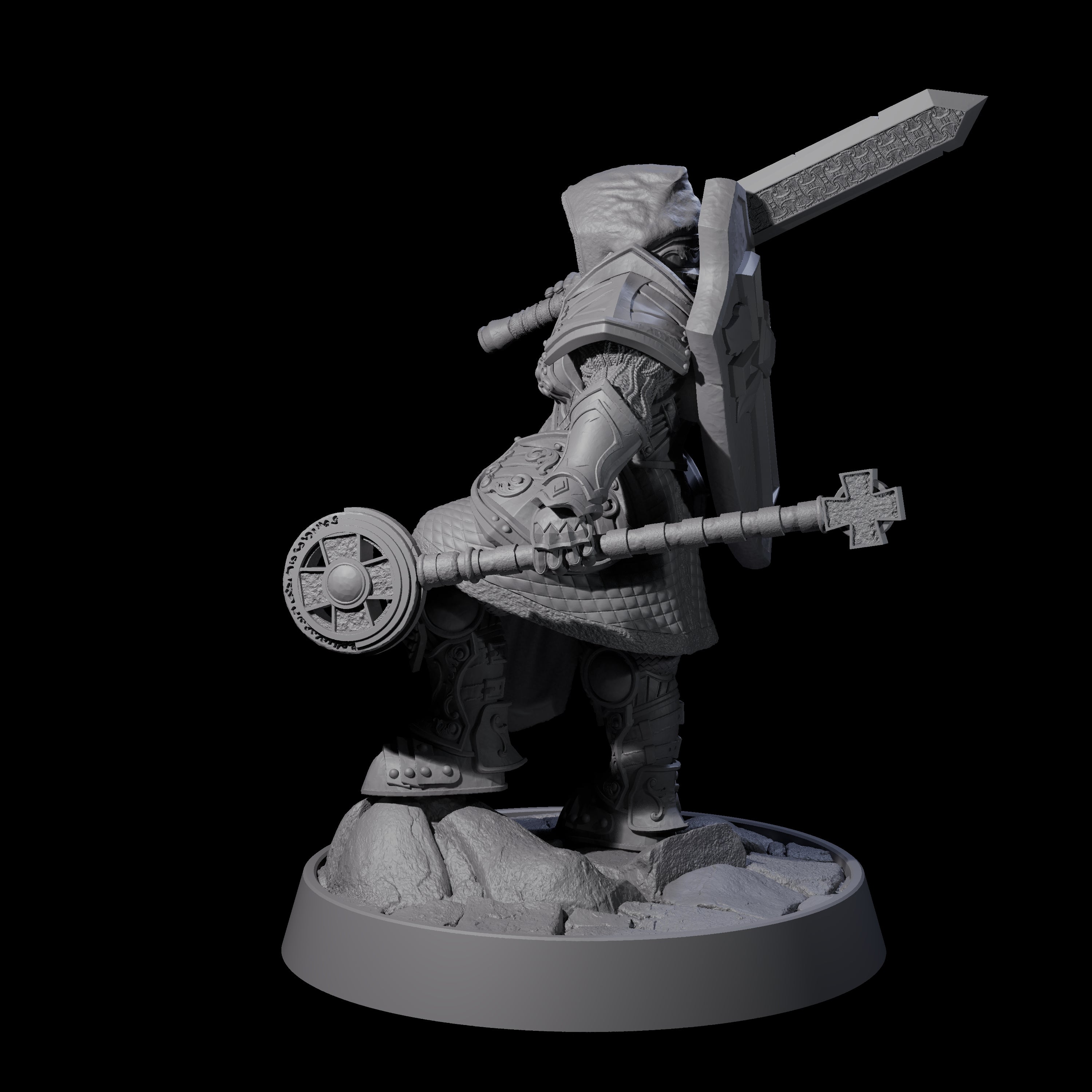 Ornate Palace Guard F Miniature for Dungeons and Dragons, Pathfinder or other TTRPGs