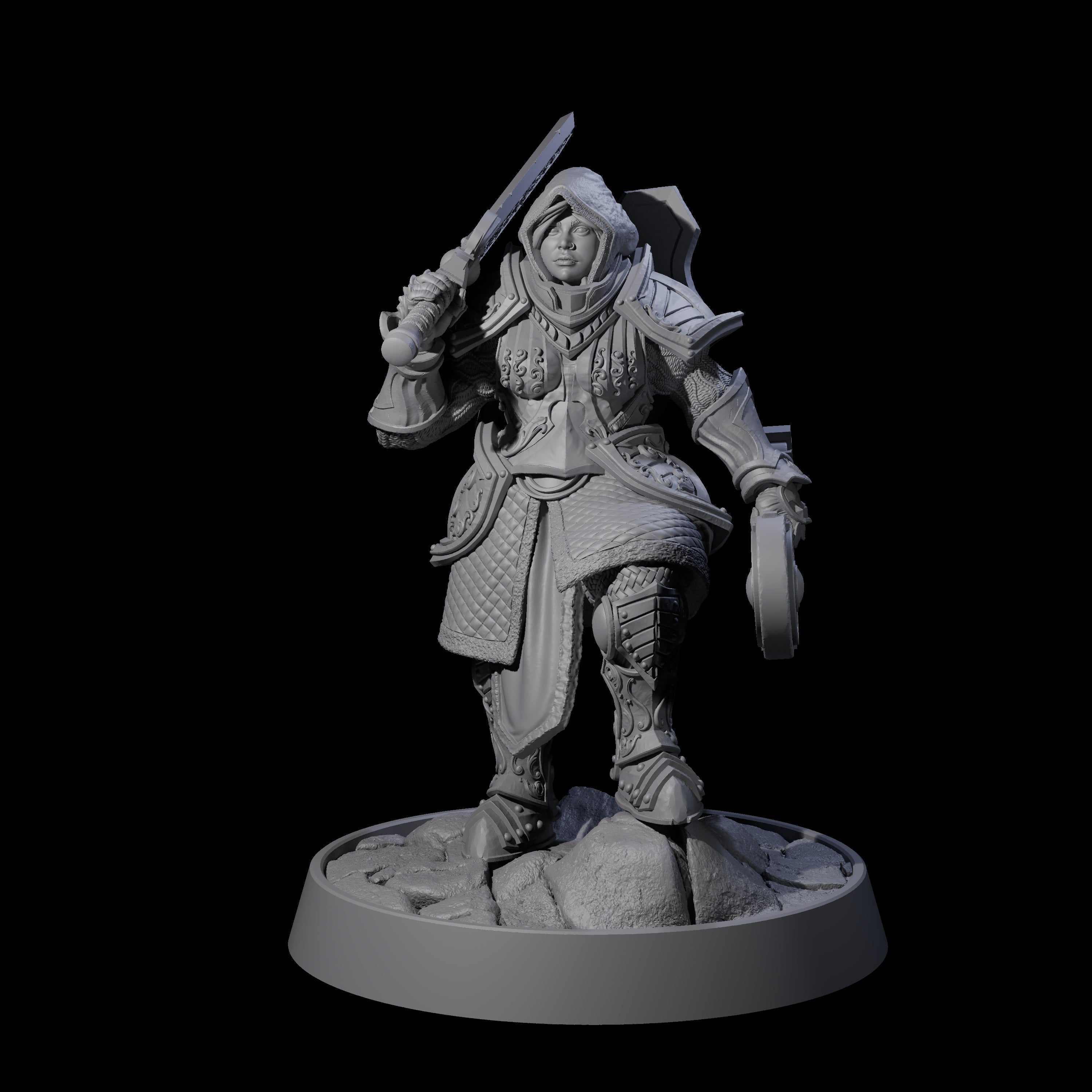 Ornate Palace Guard F Miniature for Dungeons and Dragons, Pathfinder or other TTRPGs