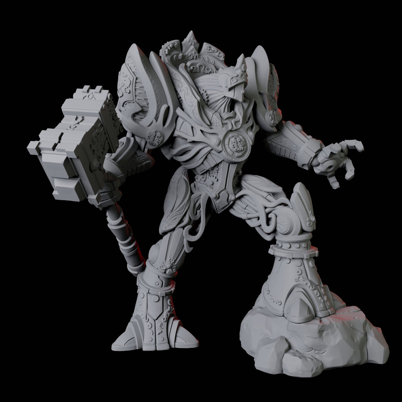 Ornate Warforged Paladin Miniature for Dungeons and Dragons, Pathfinder or other TTRPGs