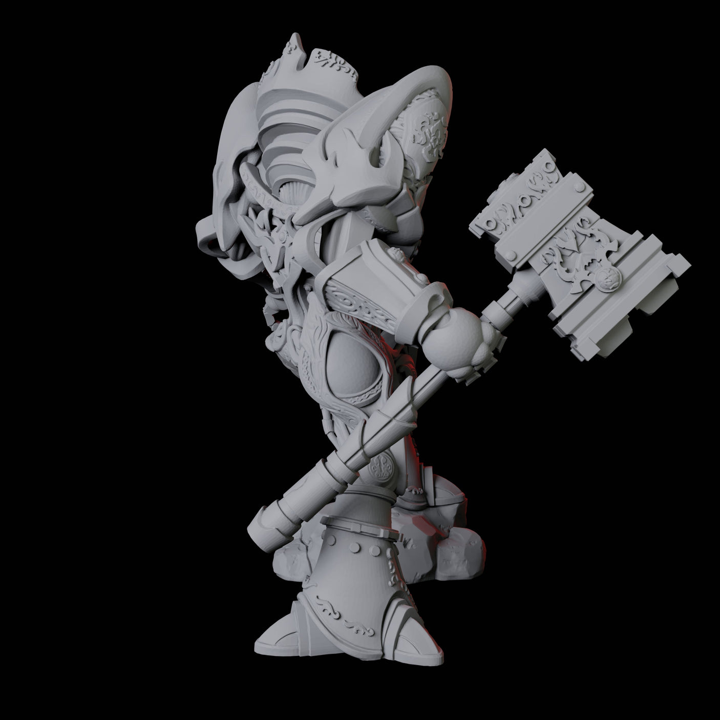 Ornate Warforged Paladin Miniature for Dungeons and Dragons, Pathfinder or other TTRPGs