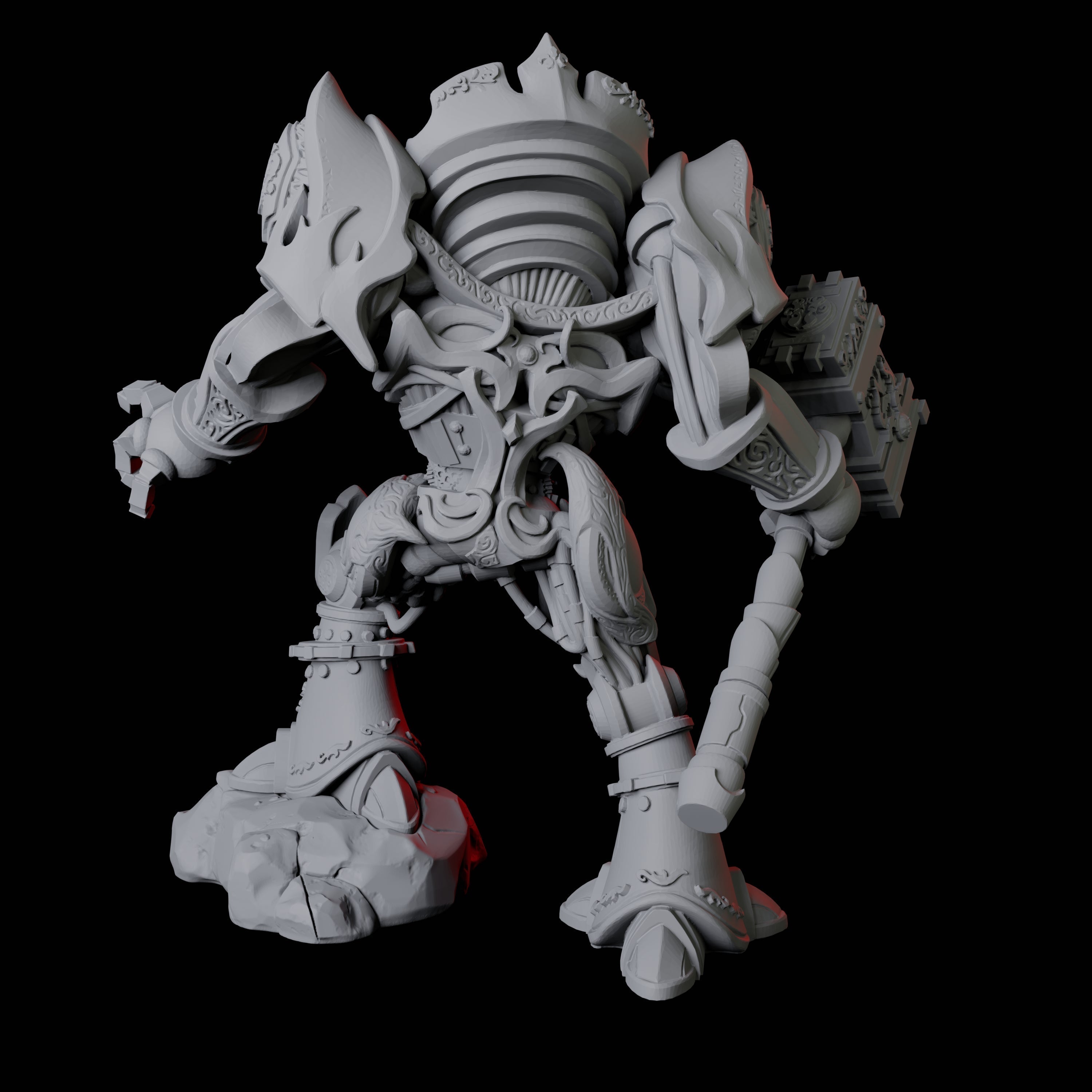 Ornate Warforged Paladin Miniature for Dungeons and Dragons