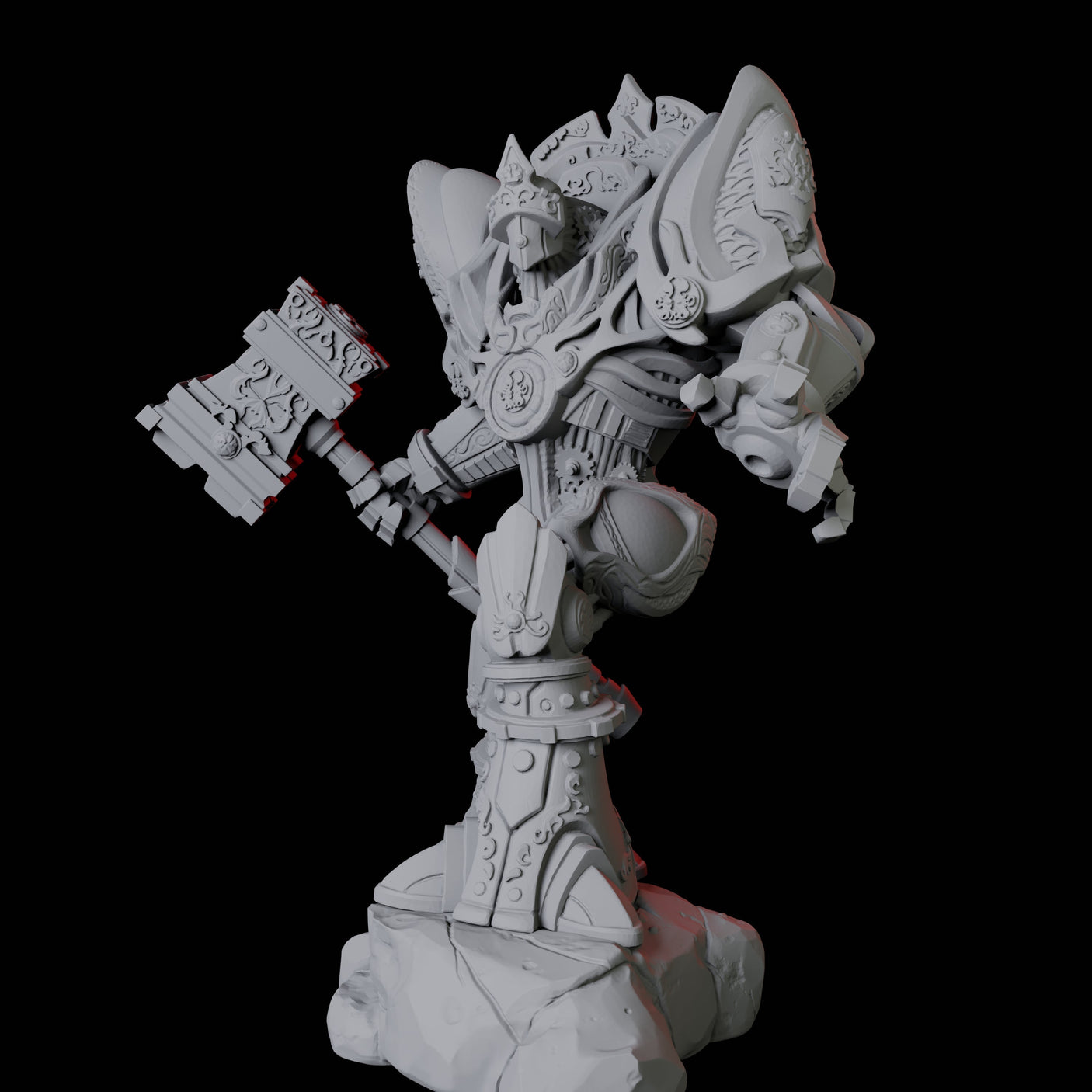 Ornate Warforged Paladin Miniature for Dungeons and Dragons, Pathfinder or other TTRPGs