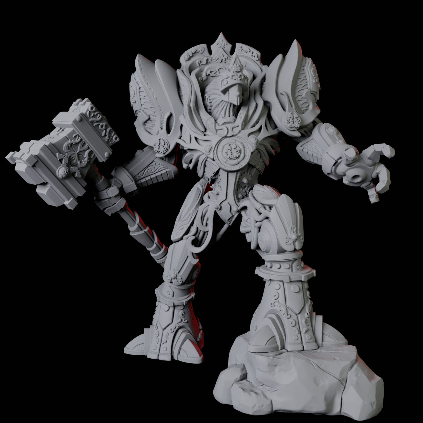 Ornate Warforged Paladin Miniature for Dungeons and Dragons, Pathfinder or other TTRPGs