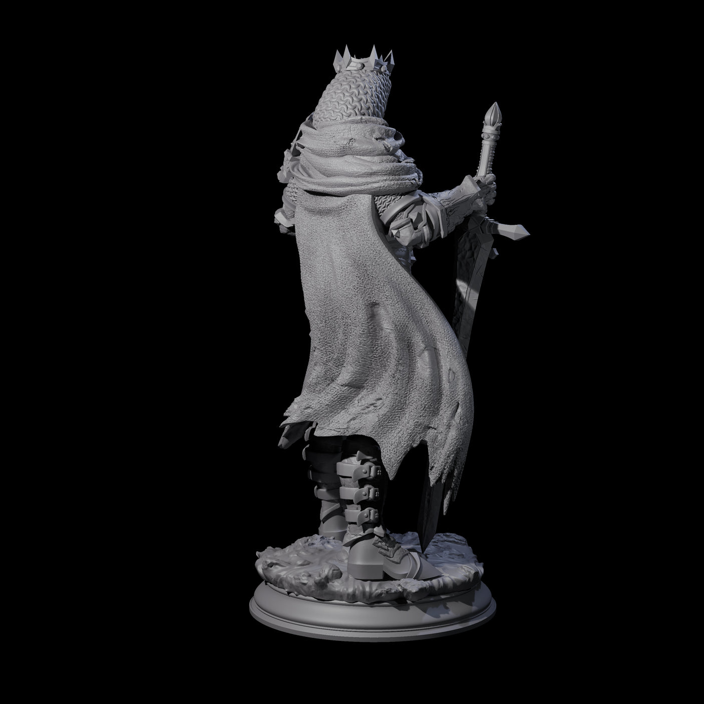 Ossified Death Knight Warrior Miniature for Dungeons and Dragons, Pathfinder or other TTRPGs
