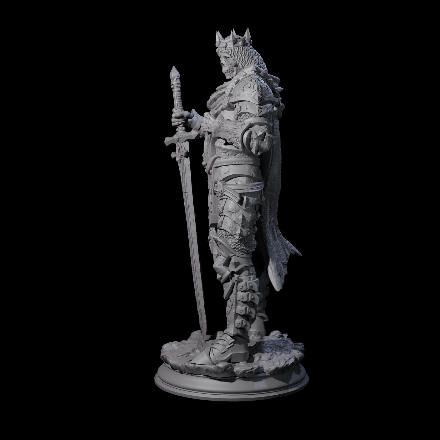 Ossified Death Knight Warrior Miniature for Dungeons and Dragons, Pathfinder or other TTRPGs