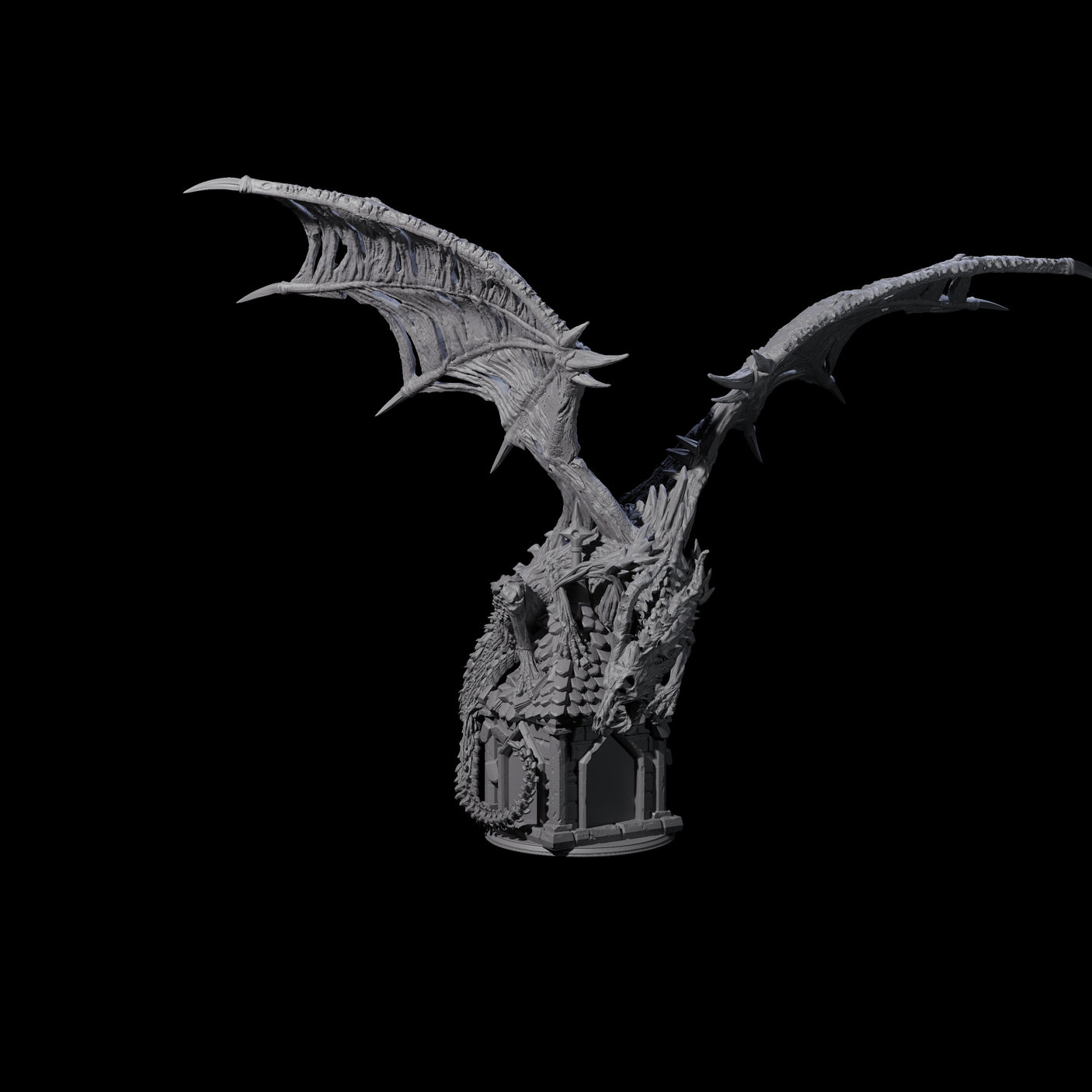 Ossified Dracolich Ancient Miniature for Dungeons and Dragons, Pathfinder or other TTRPGs