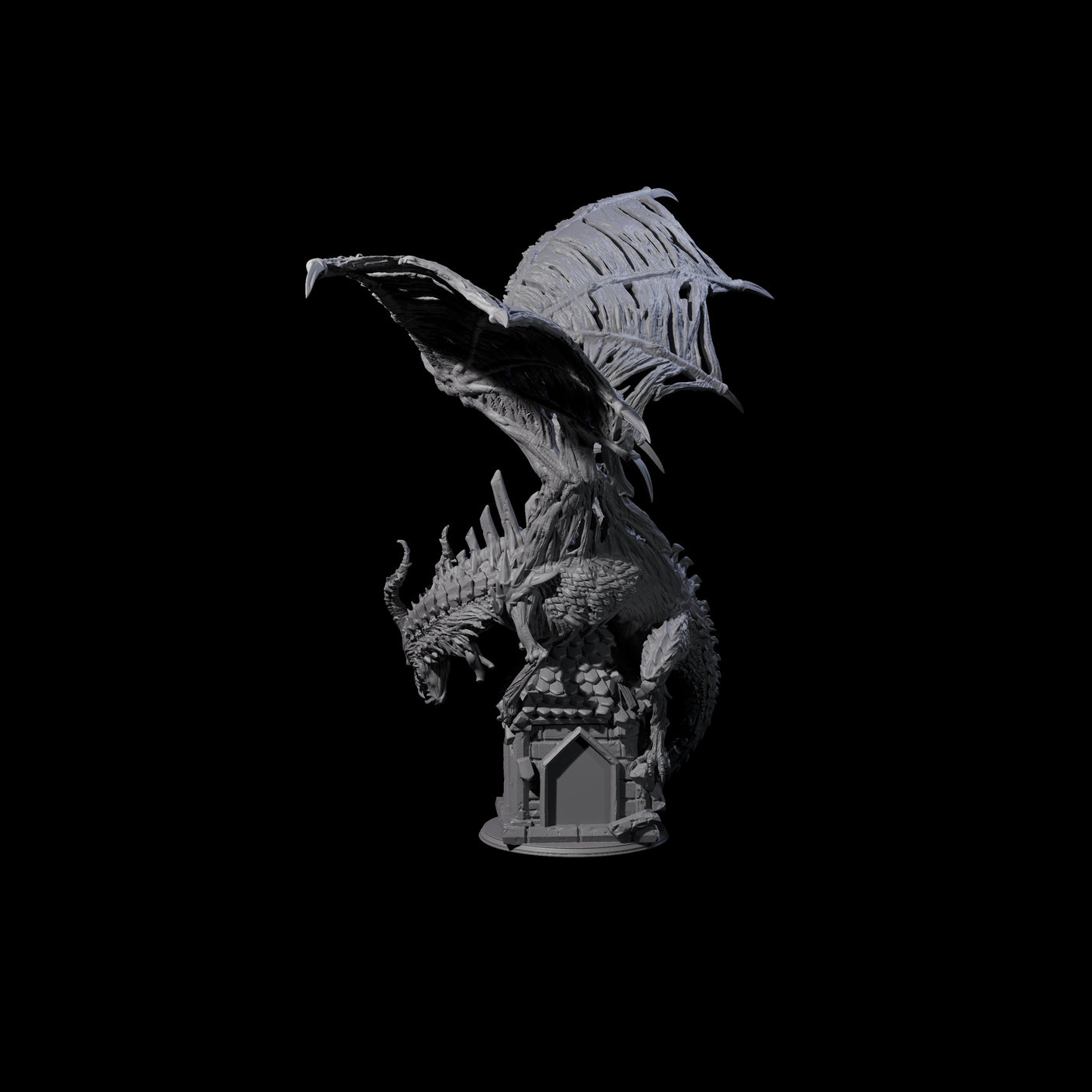 Ossified Dracolich Ancient Miniature for Dungeons and Dragons, Pathfinder or other TTRPGs