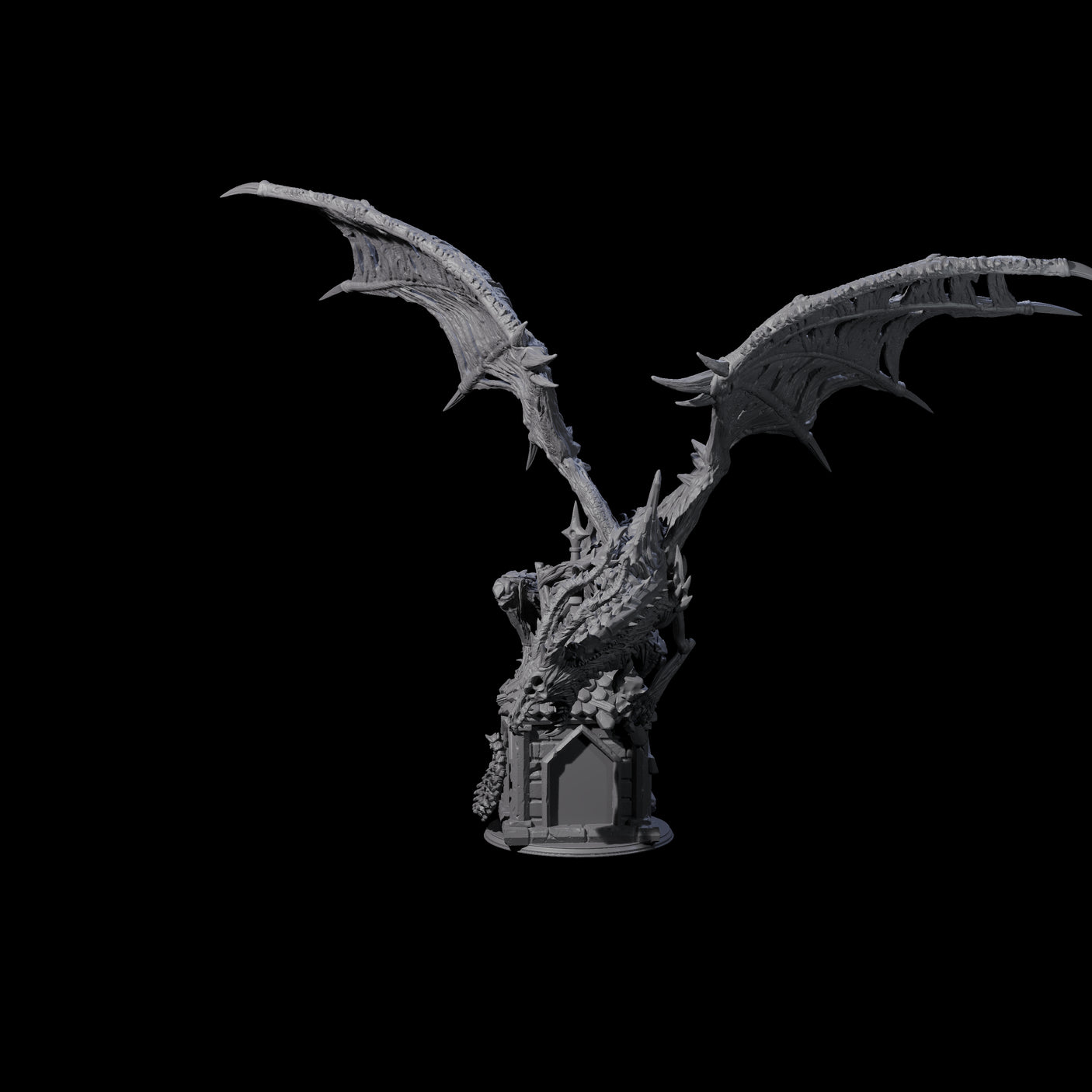 Ossified Dracolich Ancient Miniature for Dungeons and Dragons, Pathfinder or other TTRPGs
