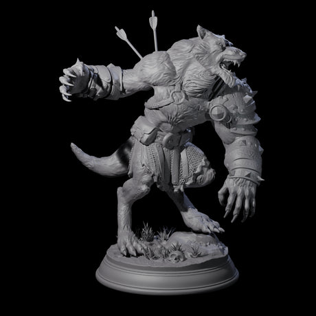 Out of Control Werewolf B Miniature for Dungeons and Dragons, Pathfinder or other TTRPGs