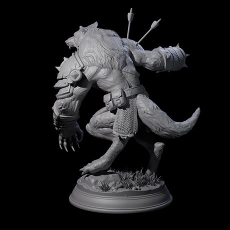 Out of Control Werewolf B Miniature for Dungeons and Dragons, Pathfinder or other TTRPGs