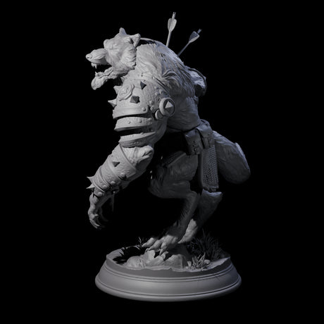 Out of Control Werewolf B Miniature for Dungeons and Dragons, Pathfinder or other TTRPGs