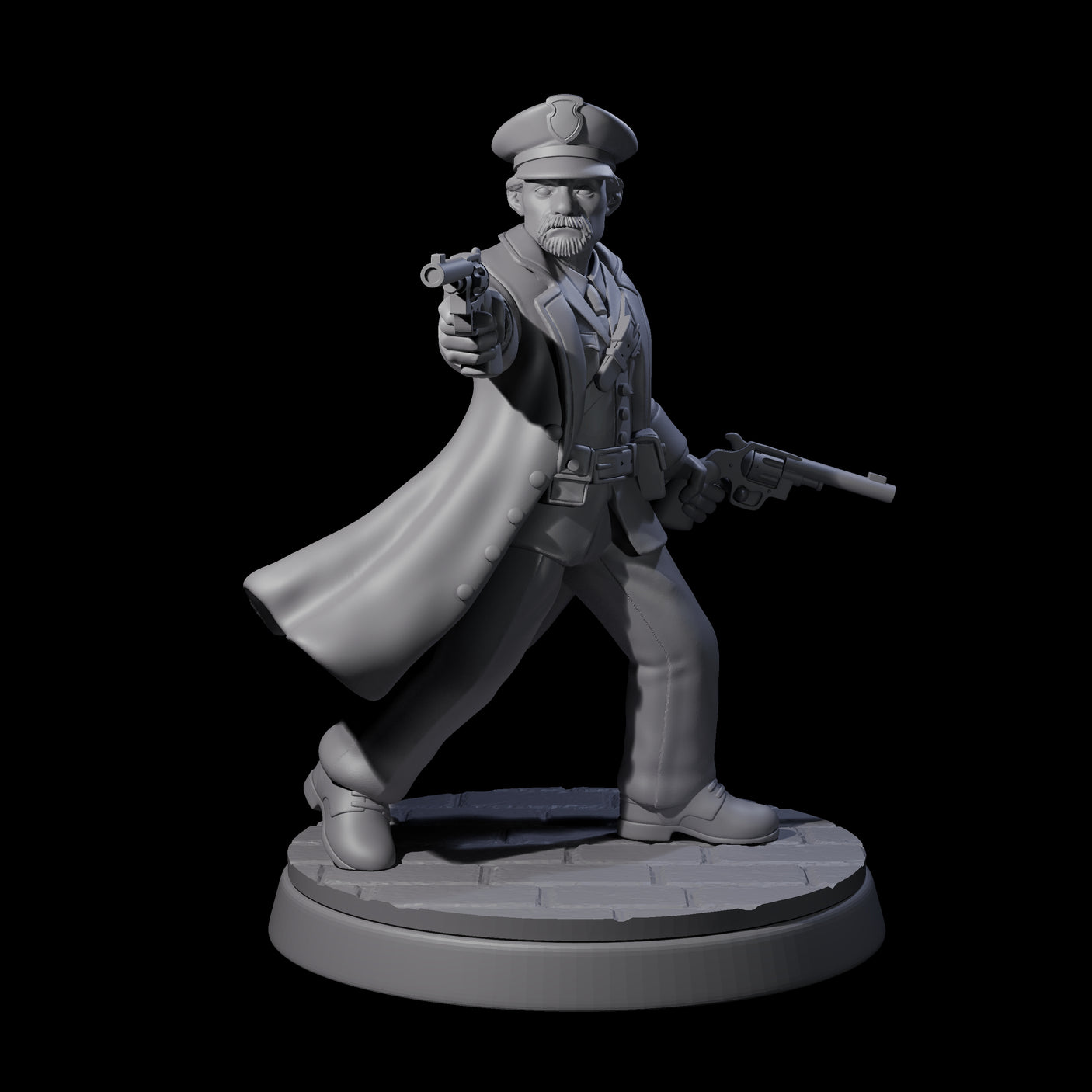 Overwhelmed Police Captain Miniature for Dungeons and Dragons, Pathfinder or other TTRPGs