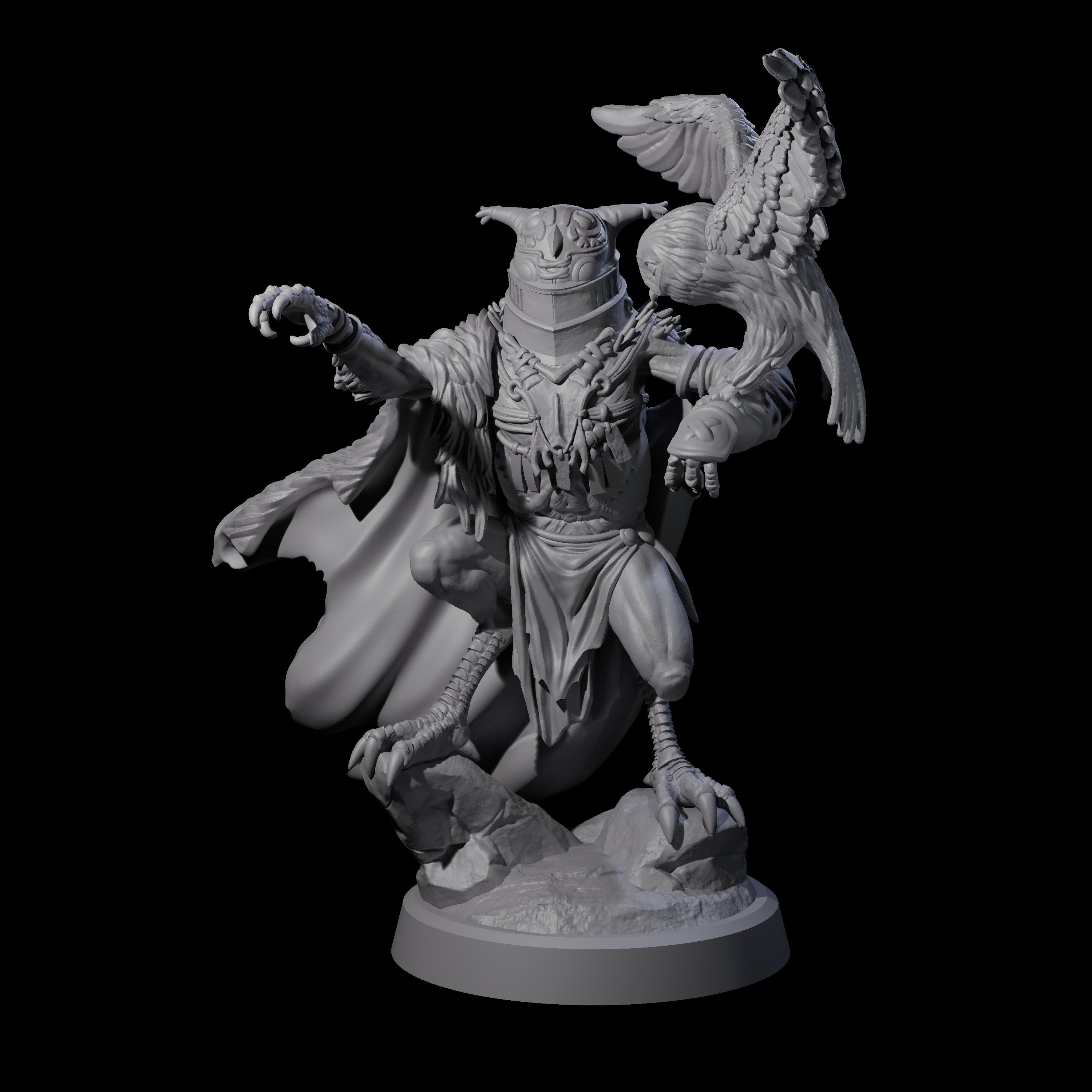 Owl-Like Aarakocra Sentinel B Miniature for Dungeons and Dragons, Pathfinder or other TTRPGs