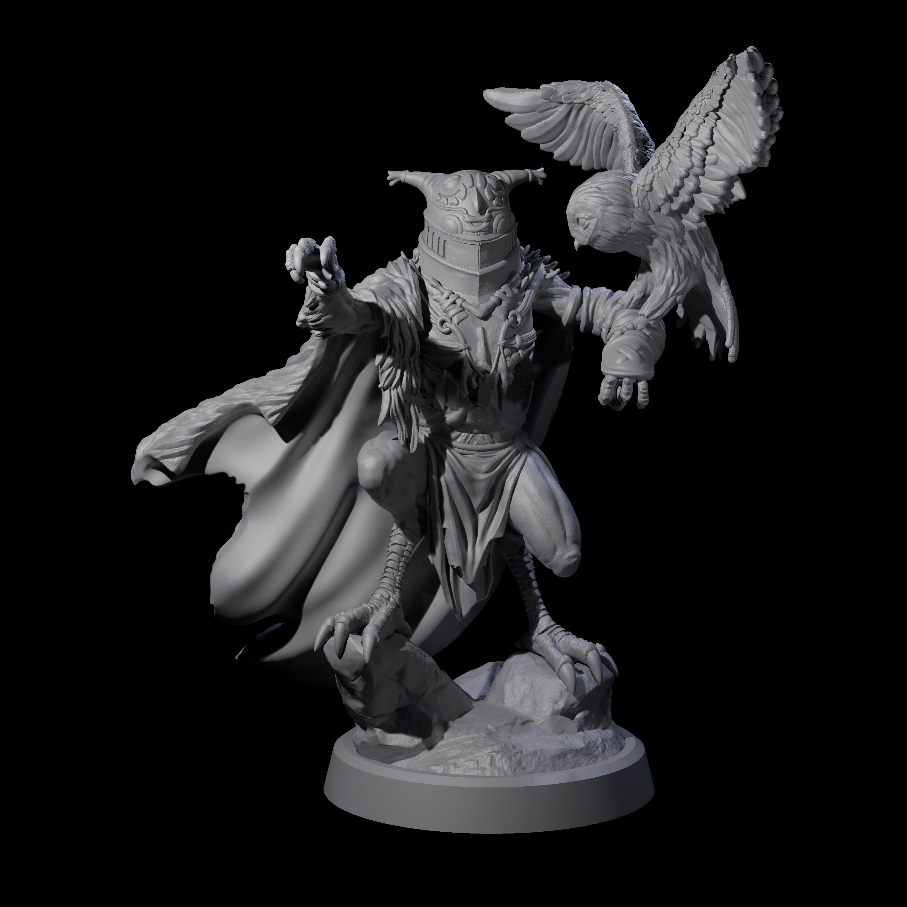 Owl-Like Aarakocra Sentinel B Miniature for Dungeons and Dragons, Pathfinder or other TTRPGs