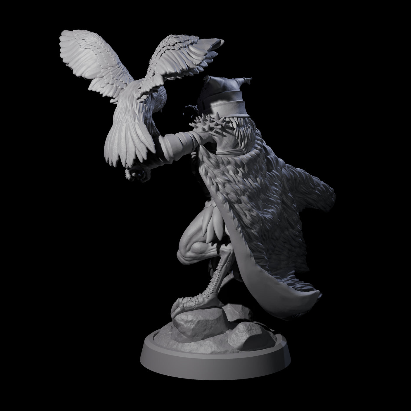 Owl-Like Aarakocra Sentinel B Miniature for Dungeons and Dragons, Pathfinder or other TTRPGs