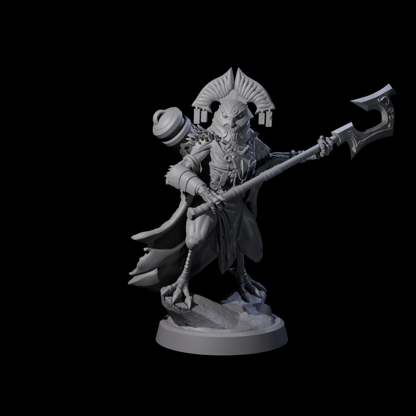 Owl-Like Aarakocra Sentinel C Miniature for Dungeons and Dragons, Pathfinder or other TTRPGs