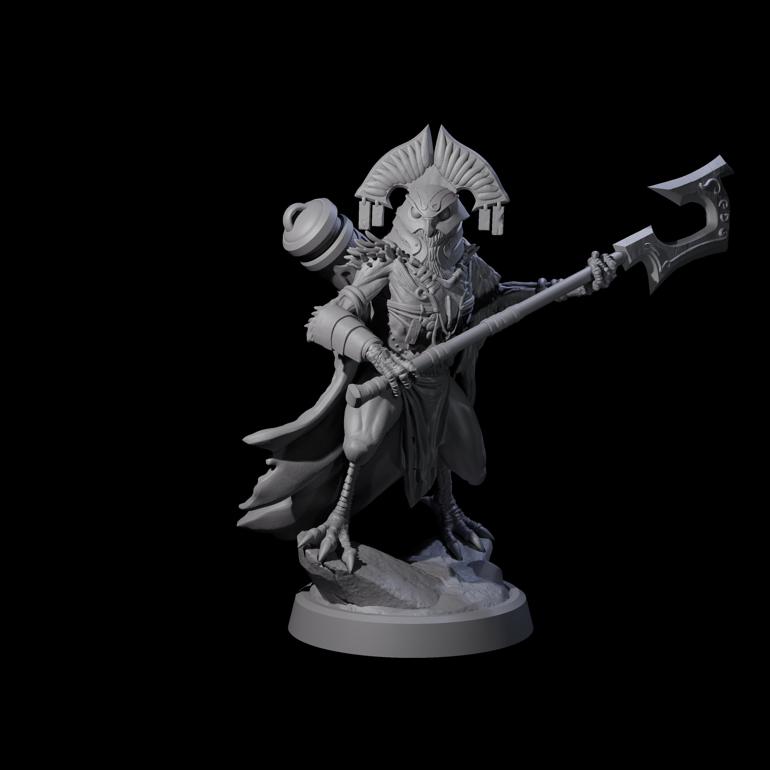 Owl-Like Aarakocra Sentinel C Miniature for Dungeons and Dragons, Pathfinder or other TTRPGs