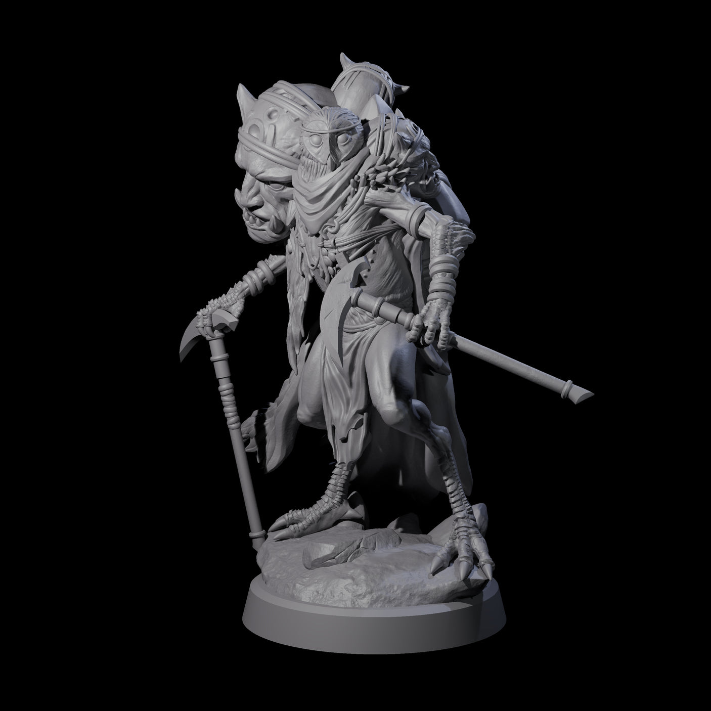 Owl-Like Aarakocra Sentinel D Miniature for Dungeons and Dragons, Pathfinder or other TTRPGs