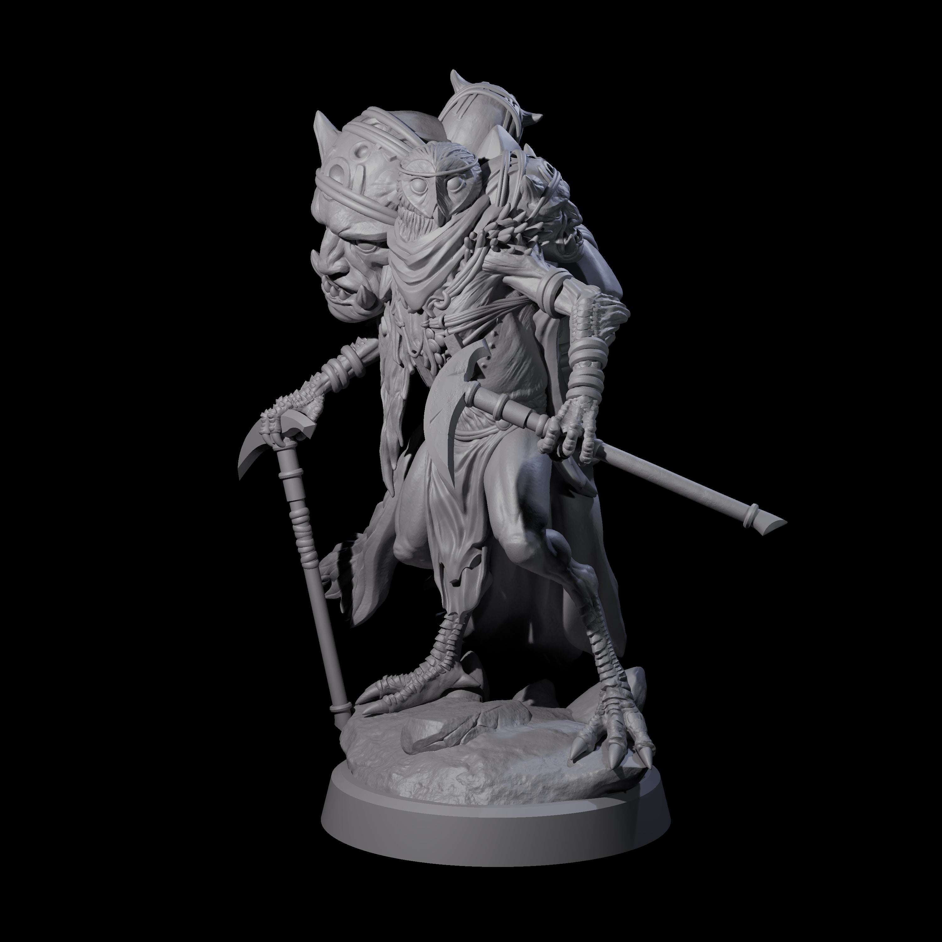 Owl-Like Aarakocra Sentinel D Miniature for Dungeons and Dragons, Pathfinder or other TTRPGs