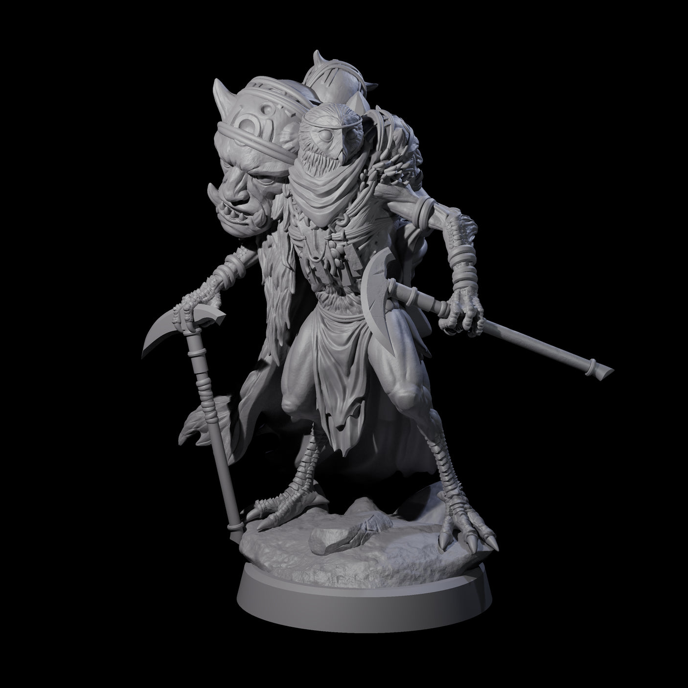 Owl-Like Aarakocra Sentinel D Miniature for Dungeons and Dragons, Pathfinder or other TTRPGs