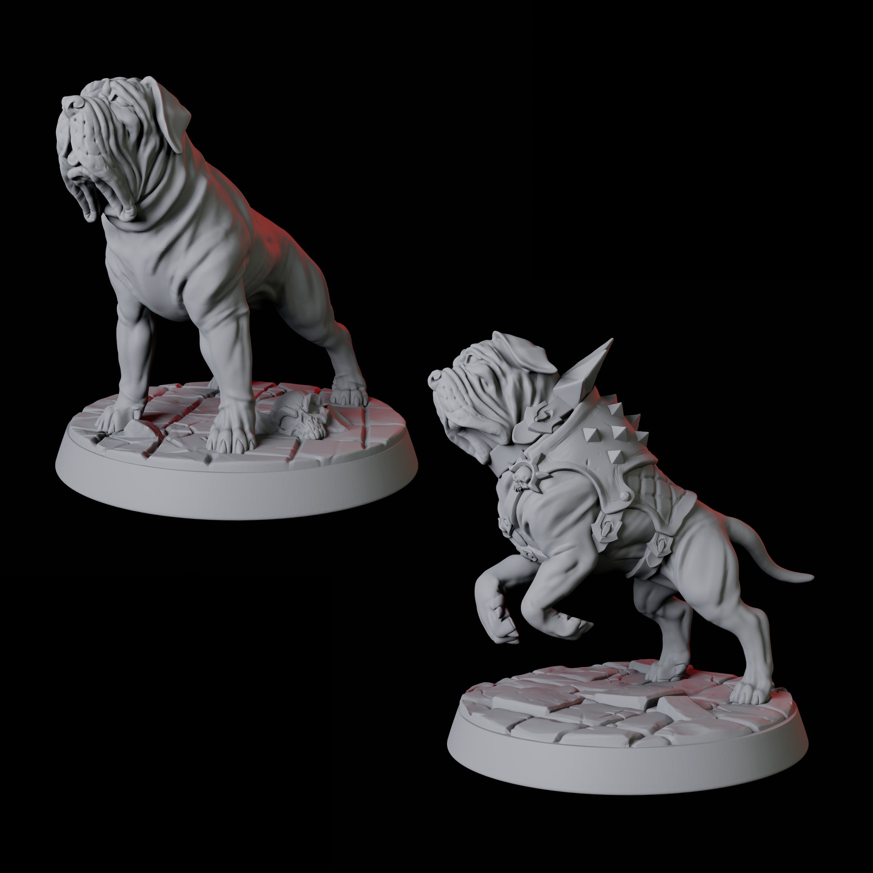 Pair of Armoured Dogs Miniature for Dungeons and Dragons, Pathfinder or other TTRPGs