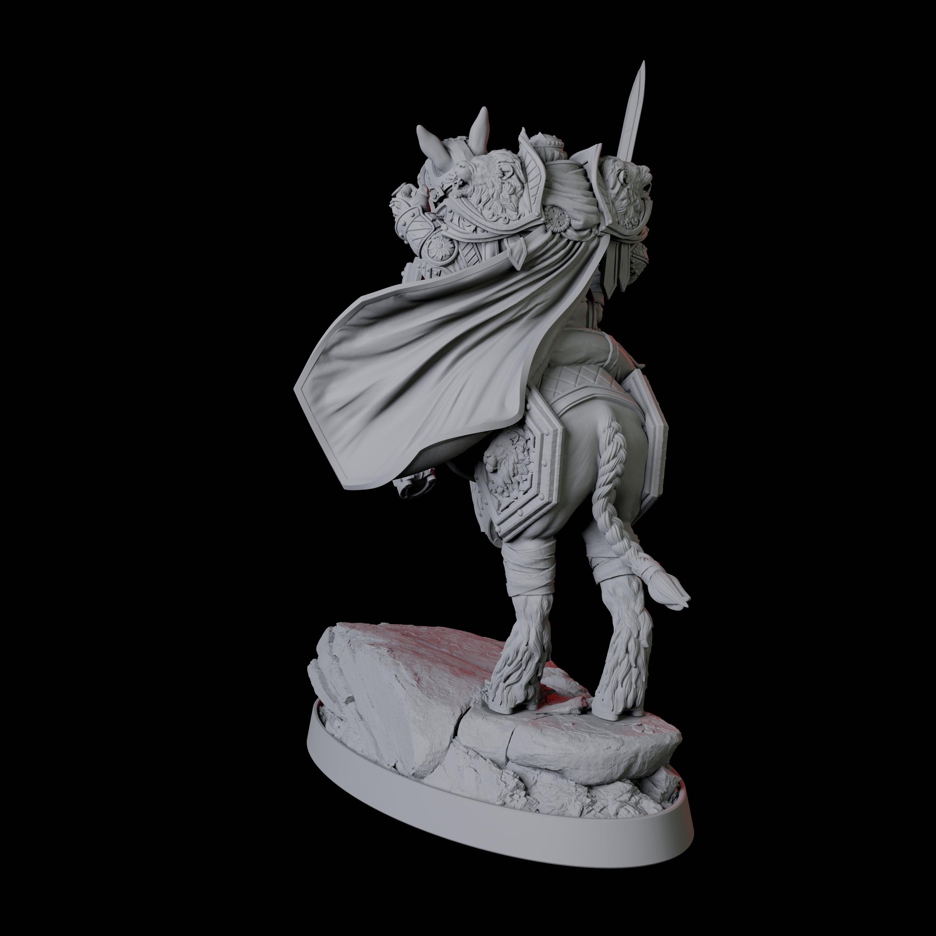 Paladin Knight on Rearing Horse Miniature for Dungeons and Dragons