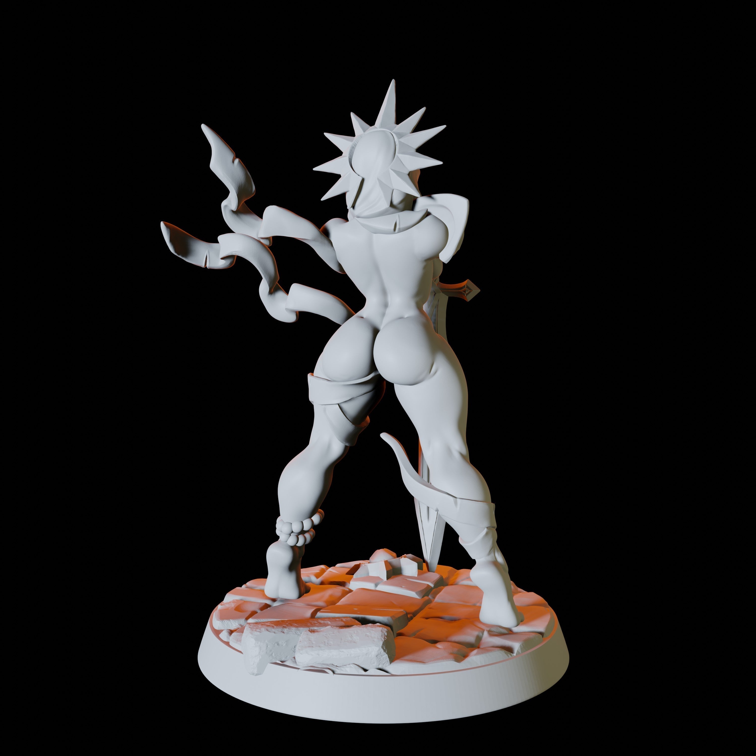 Human Paladin Pinup Miniature for Dungeons and Dragons - Myth Forged