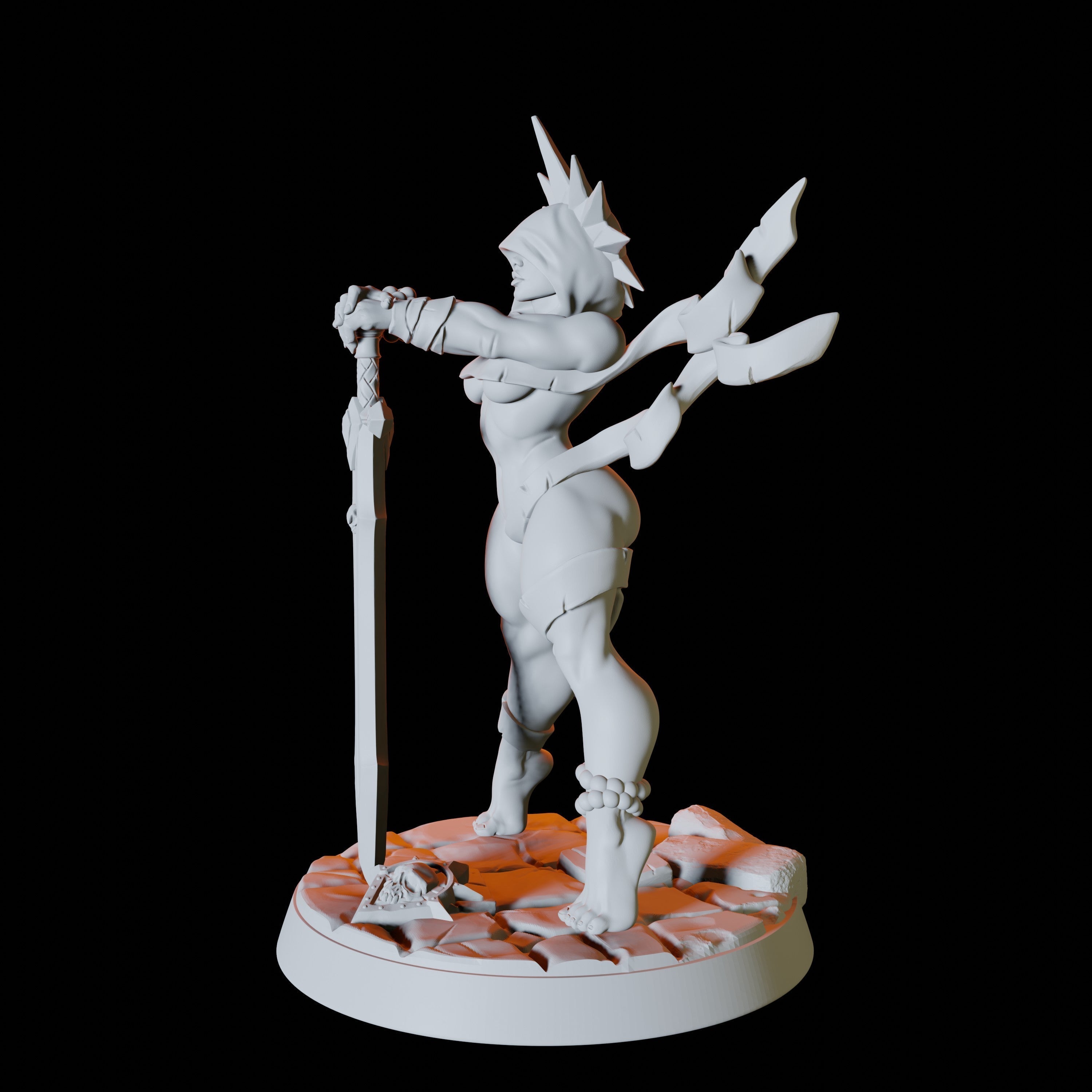 Human Paladin Pinup Miniature for Dungeons and Dragons - Myth Forged