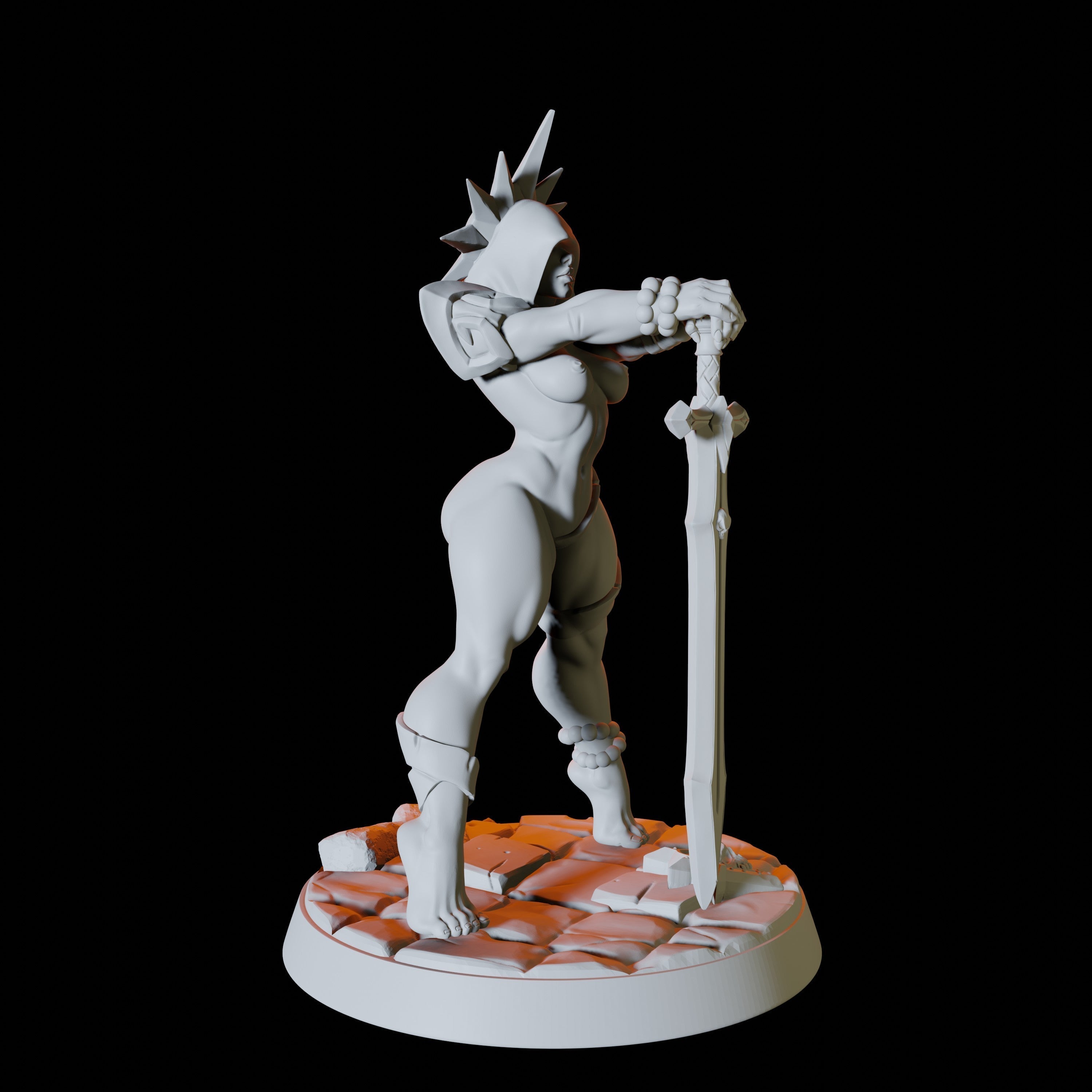 Human Paladin Pinup Miniature for Dungeons and Dragons - Myth Forged