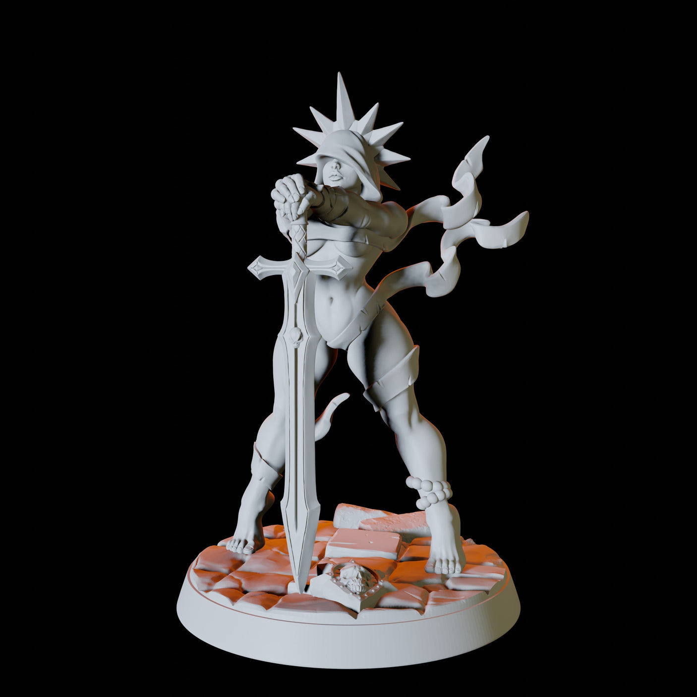 Paladin Pinup Miniature for Dungeons and Dragons, Pathfinder or other TTRPGs