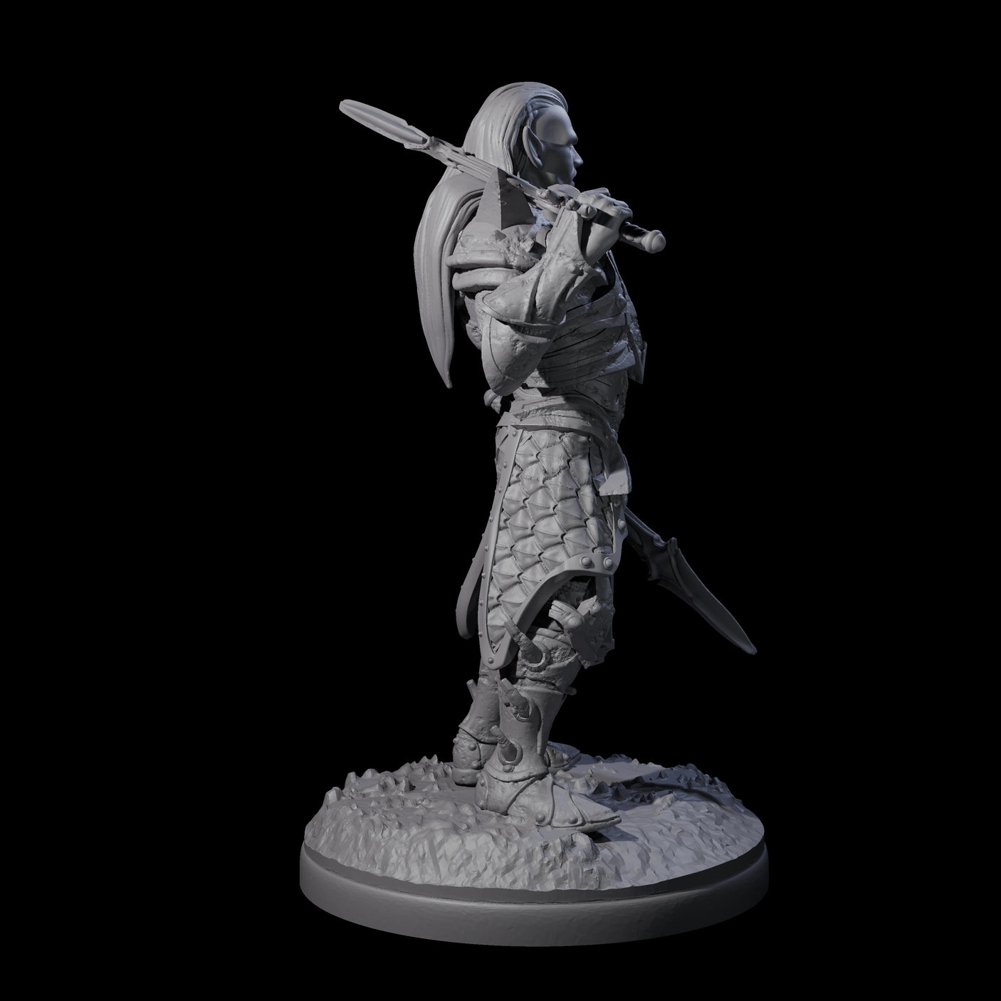 Pale Drow D Miniature for Dungeons and Dragons, Pathfinder or other TTRPGs