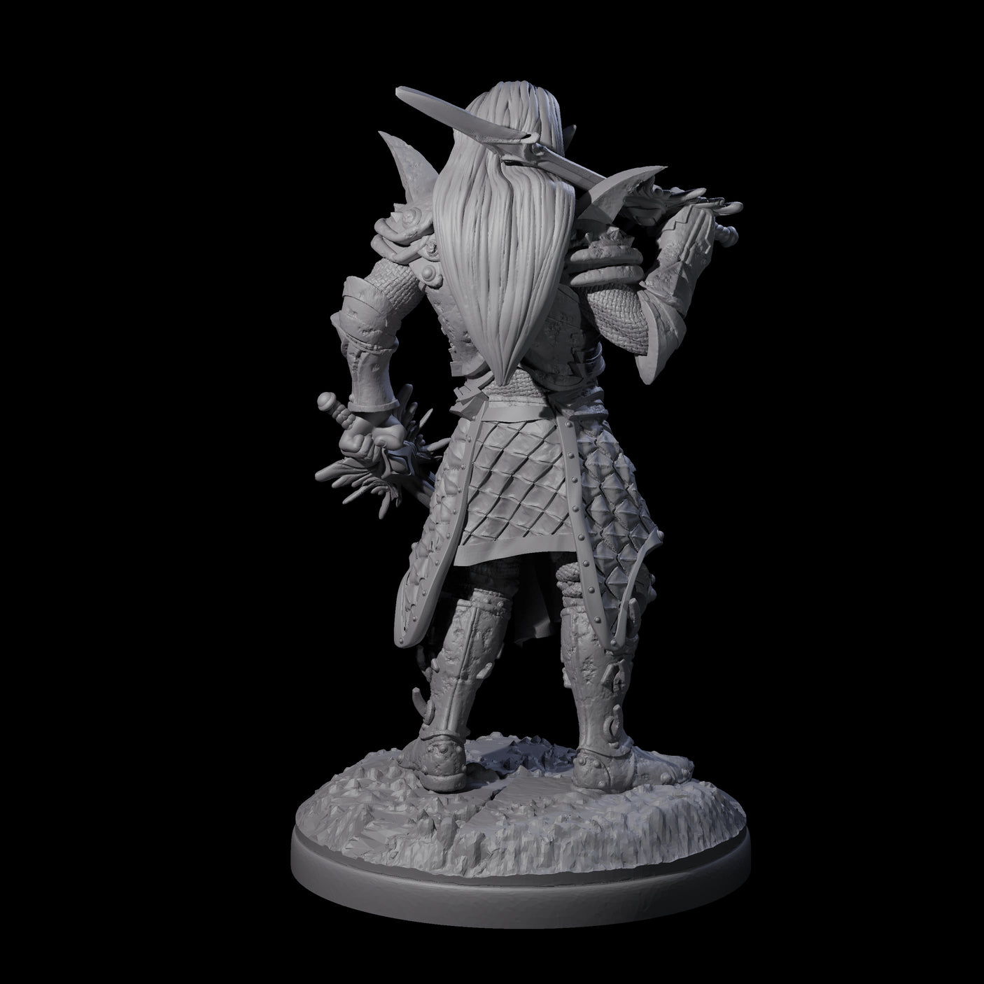 Pale Drow D Miniature for Dungeons and Dragons, Pathfinder or other TTRPGs